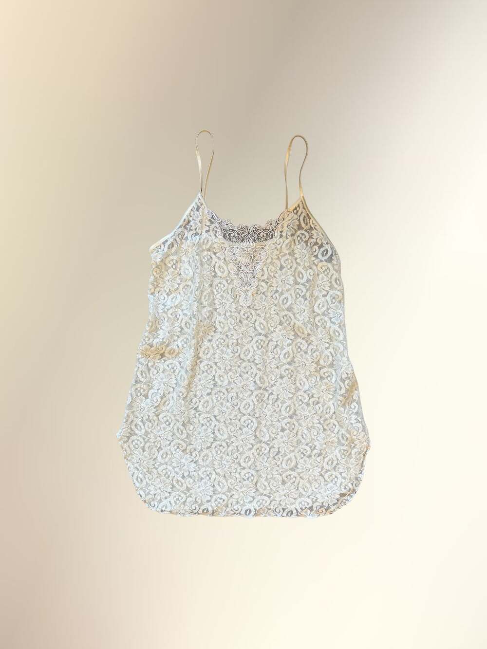 Cinema Etoile Ivory Lace Slip Cami Camisole Slip L